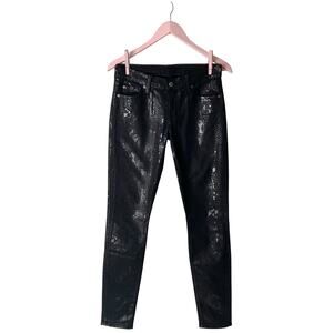 7 For All Mankind Snakeskin Print Skinny Jeans